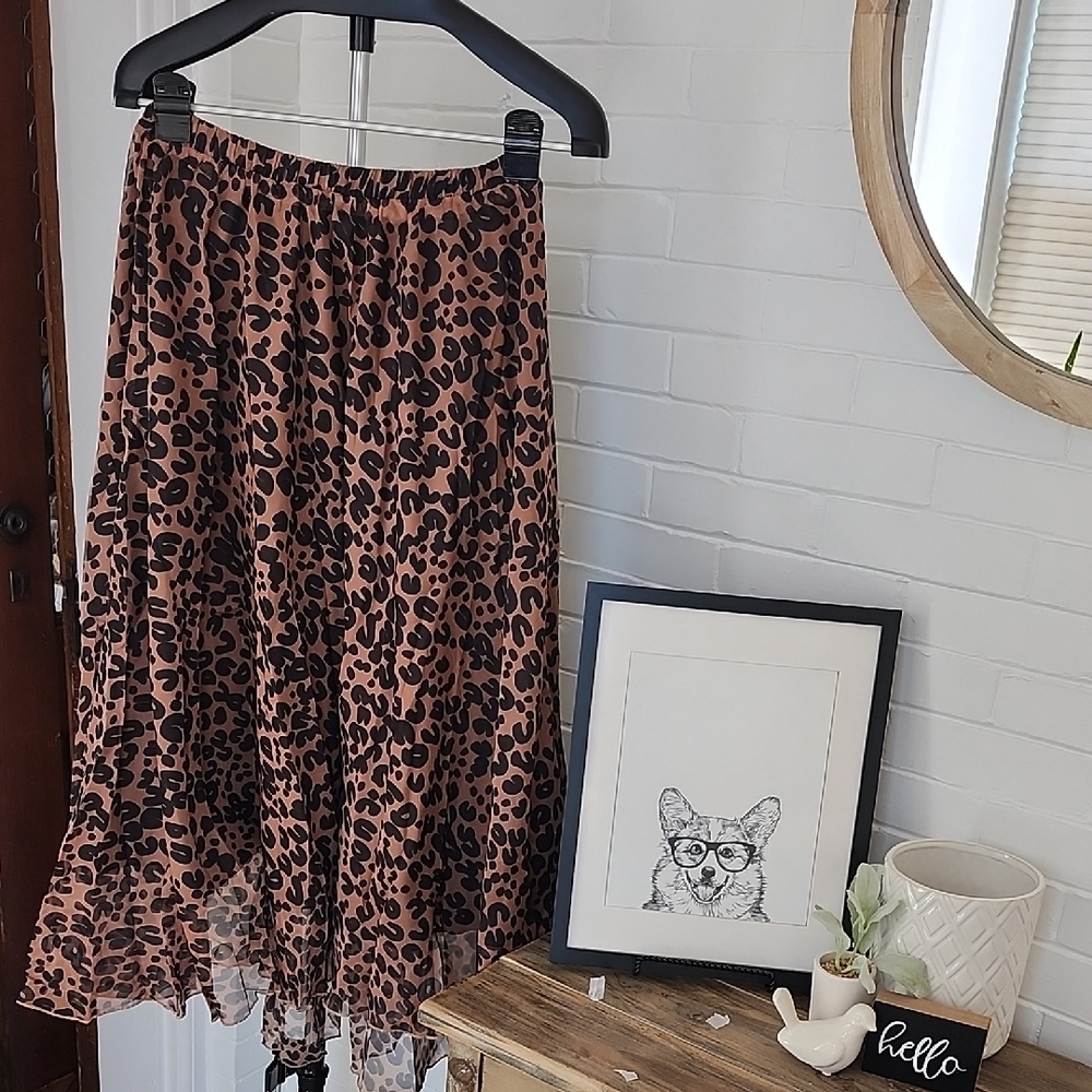 Leopard Print Skirt, Large